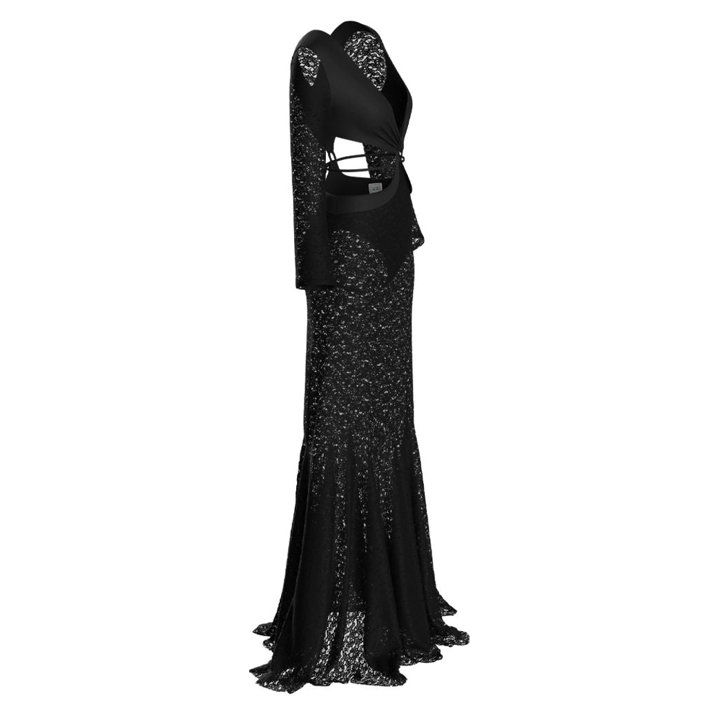 Lace detail close-up – Beverly black dress