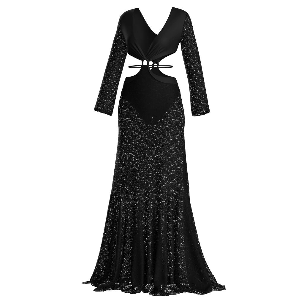 Sheer black cover-up dress layered over swimsuit