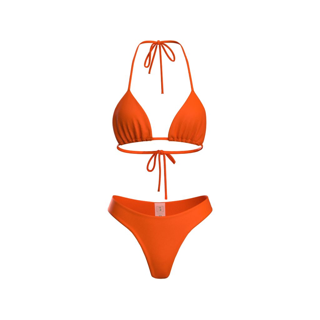 Miami – Bright Orange Triangle Bikini Set