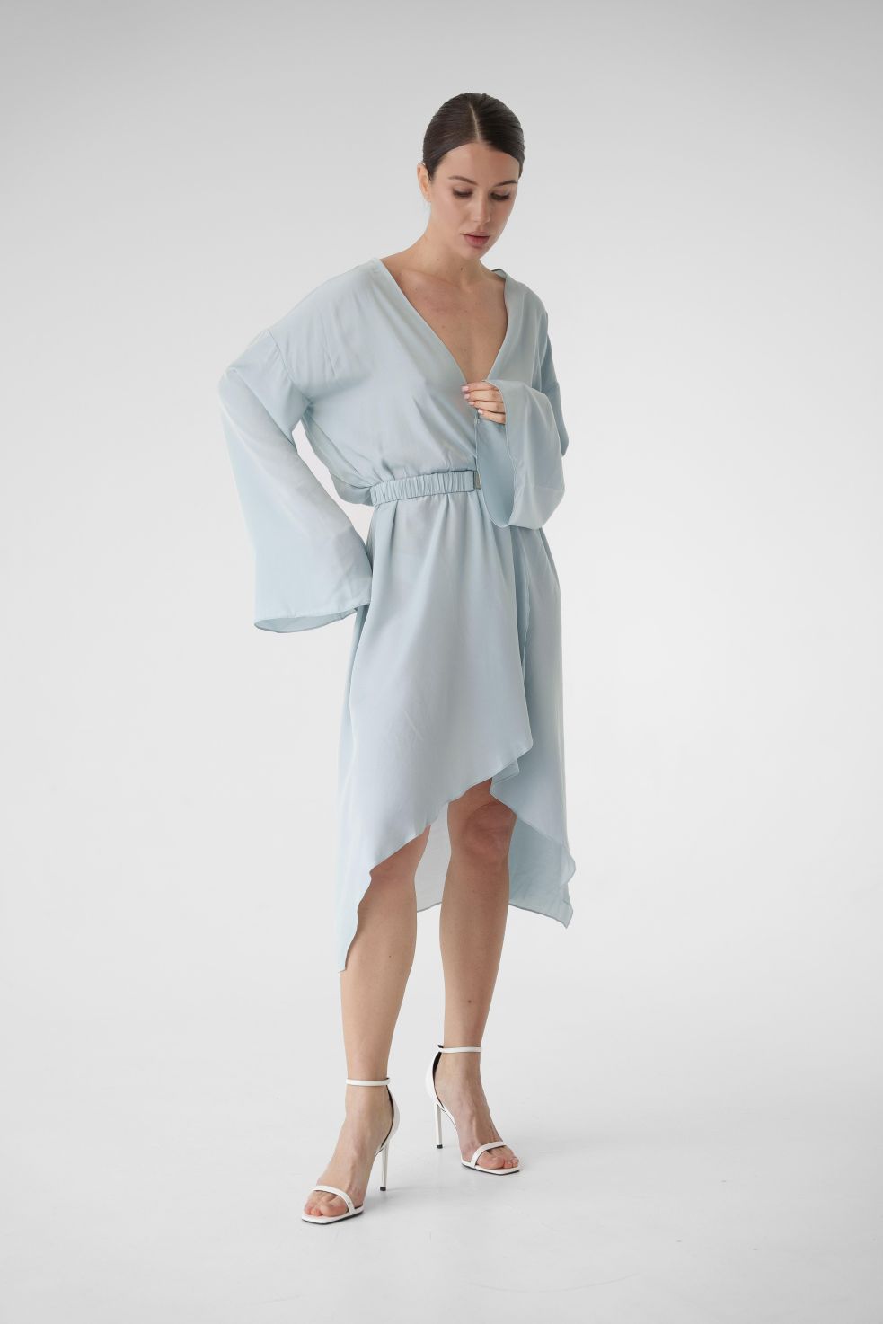 Bali Beach Robe – Lightweight Silk Viscose Cover-Up (Blue)