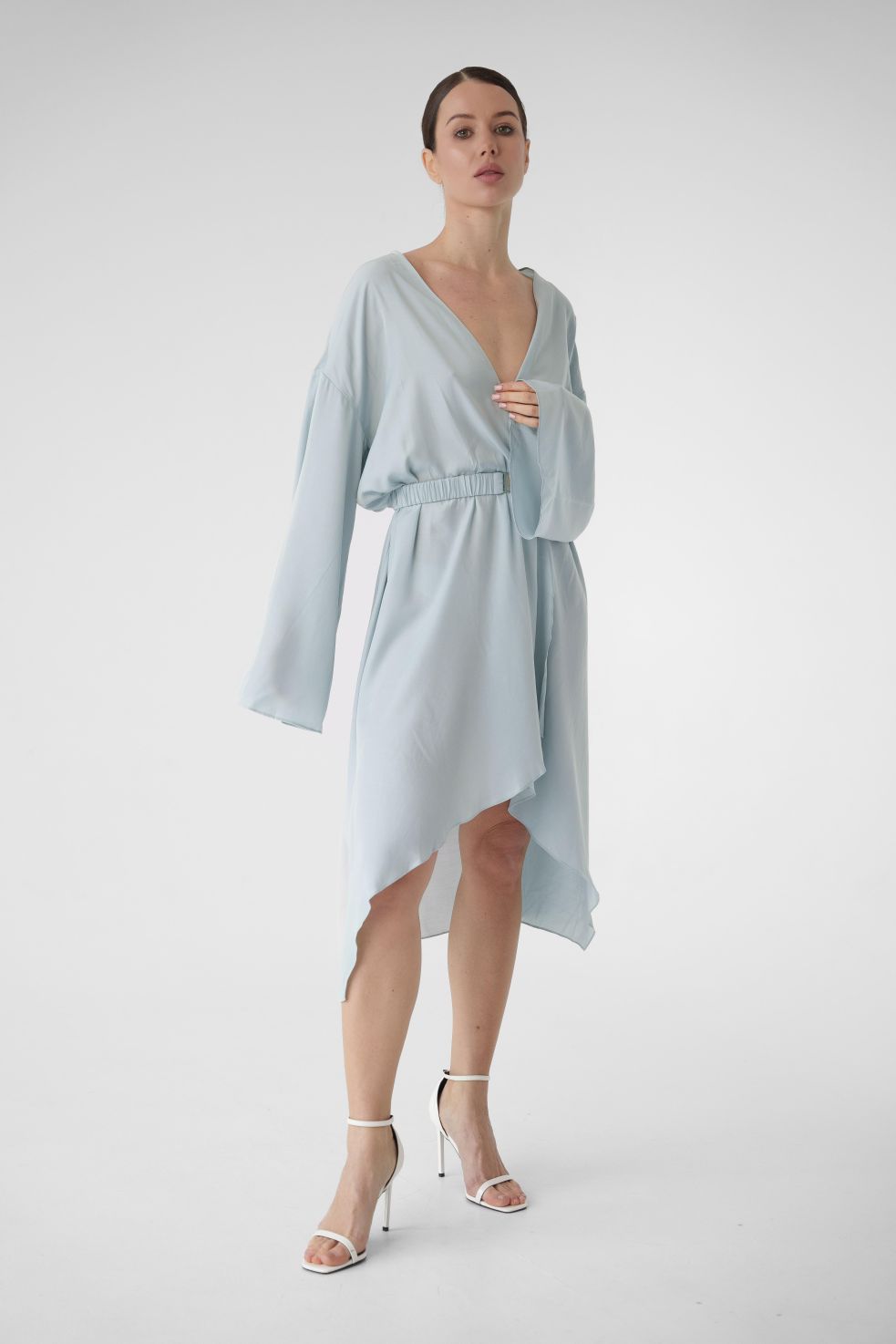 Bali Beach Robe – Lightweight Silk Viscose Cover-Up (Blue)