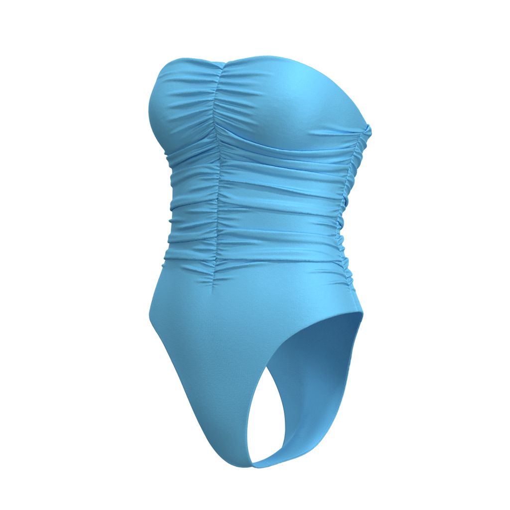 Casablanca blue one-piece – side angle details