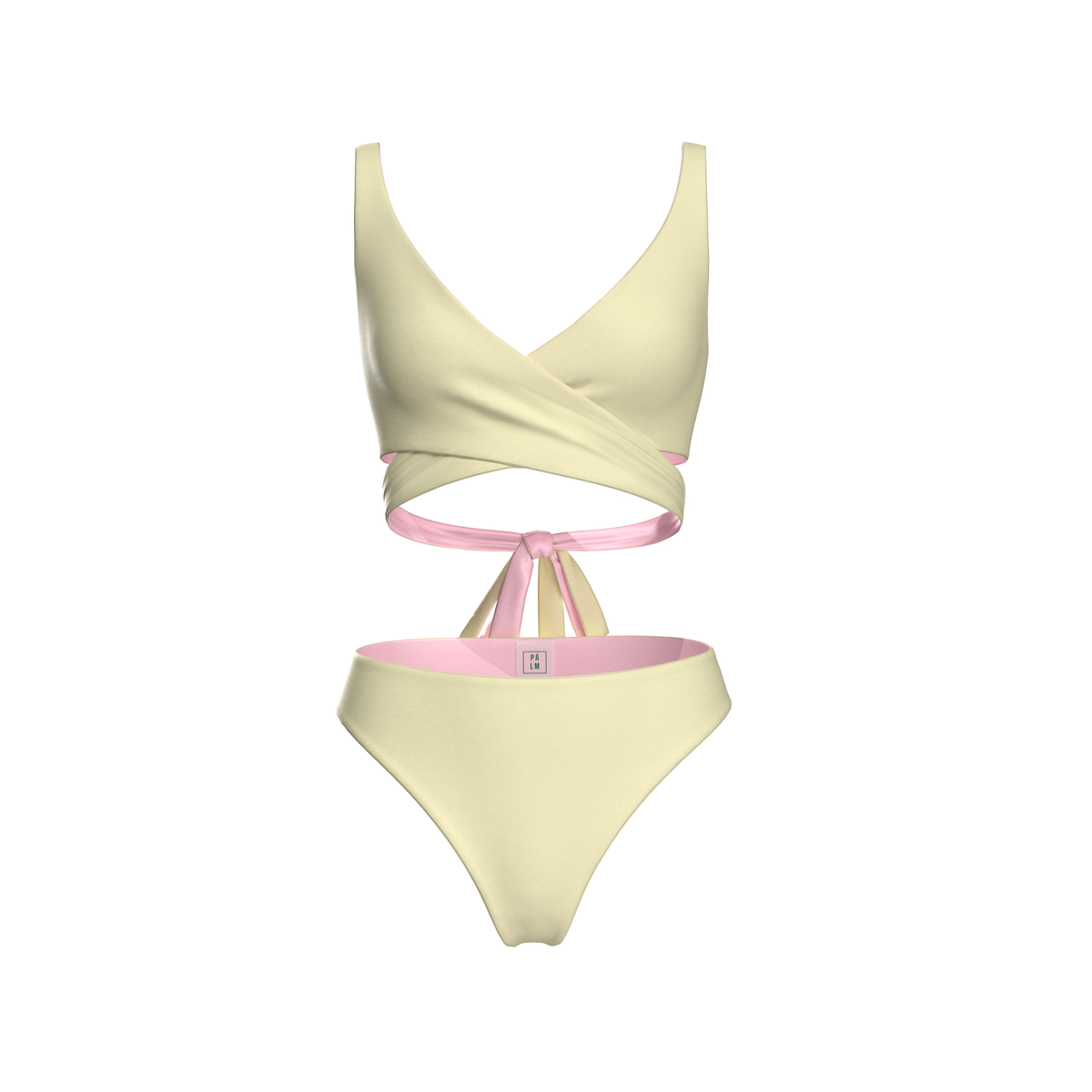 Mexico Yellow and Pink reversible bikini, Yellow side full set