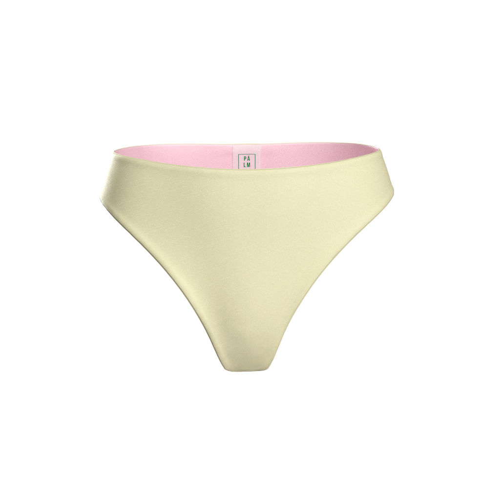 Mexico Yellow and Pink reversible bikini bottom, Yellow side front product view