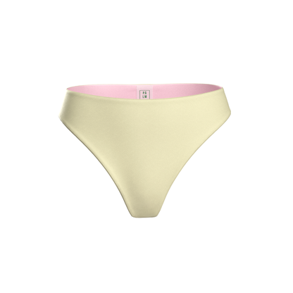 Mexico Yellow and Pink reversible bikini bottom, Yellow side front product view