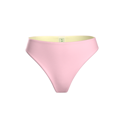 Mexico Yellow and Pink reversible bikini bottom, Pink side front product view