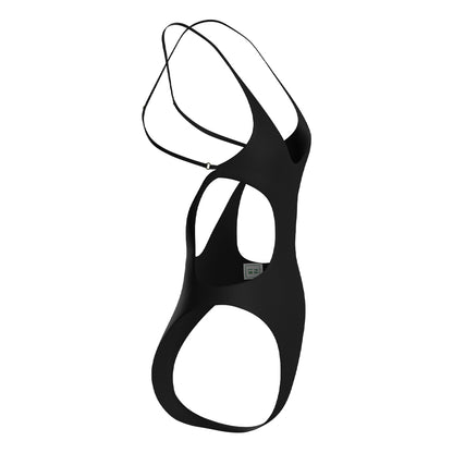 Tokyo black high-leg one-piece swimsuit, product render